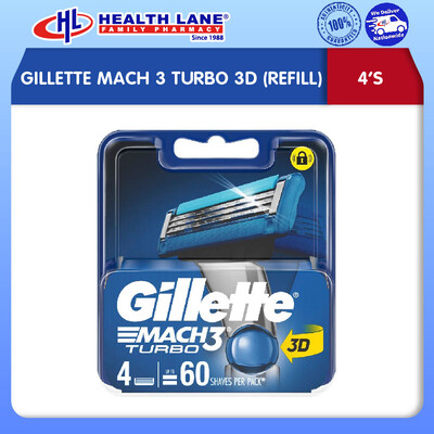GILLETTE MACH 3 TURBO 3D 4'S (REFILL)